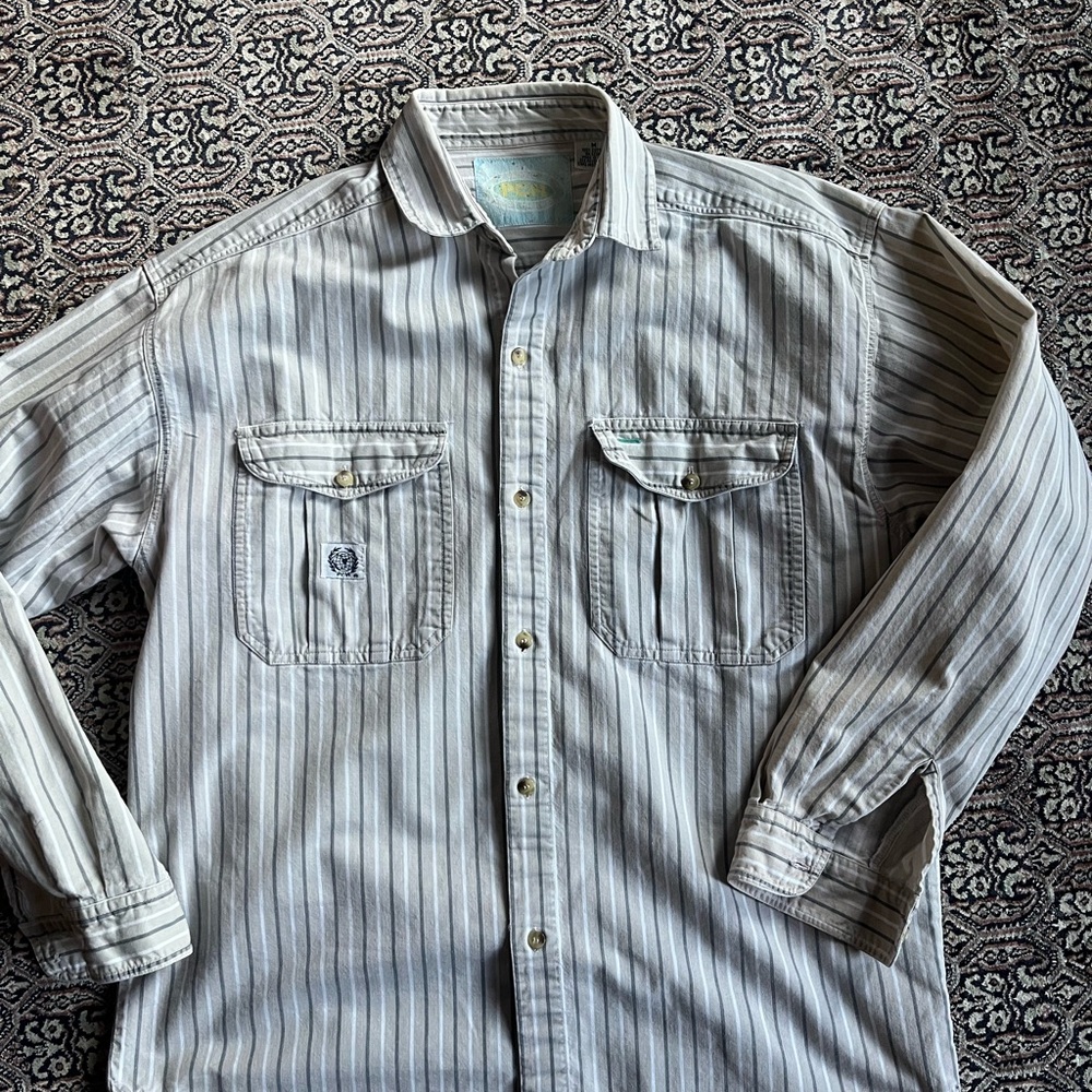 Vintage Striped Button-Up Shirt